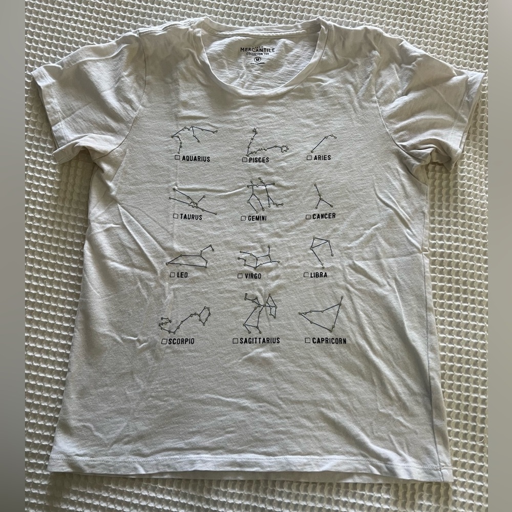 JCrew White Astrology Tee - medium